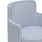 Passe Striped Linen Swivel Accent Chair - Blue Stripes