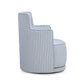Passe Striped Linen Swivel Accent Chair - Blue Stripes