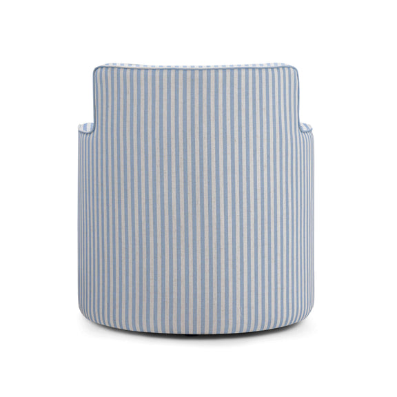 Passe Striped Linen Swivel Accent Chair - Blue Stripes