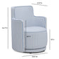 Passe Striped Linen Swivel Accent Chair - Blue Stripes