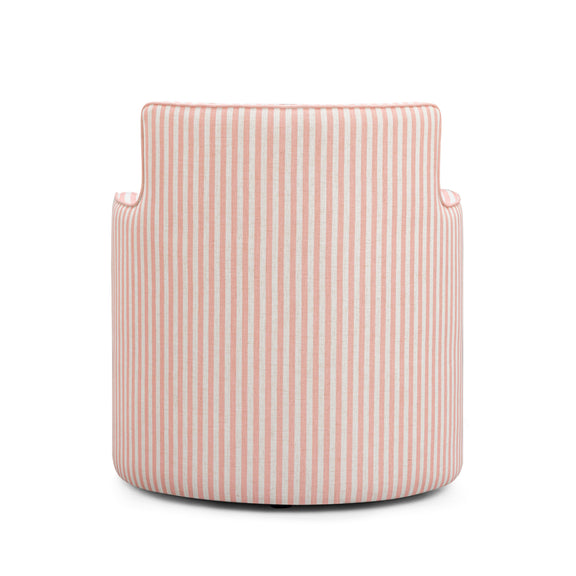 Passe Striped Linen Swivel Accent Chair - Pink Stripes