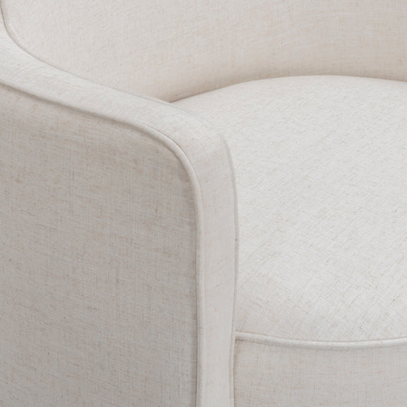 Passe Cream Upcycled Performance Linen Swivel Accent Chair