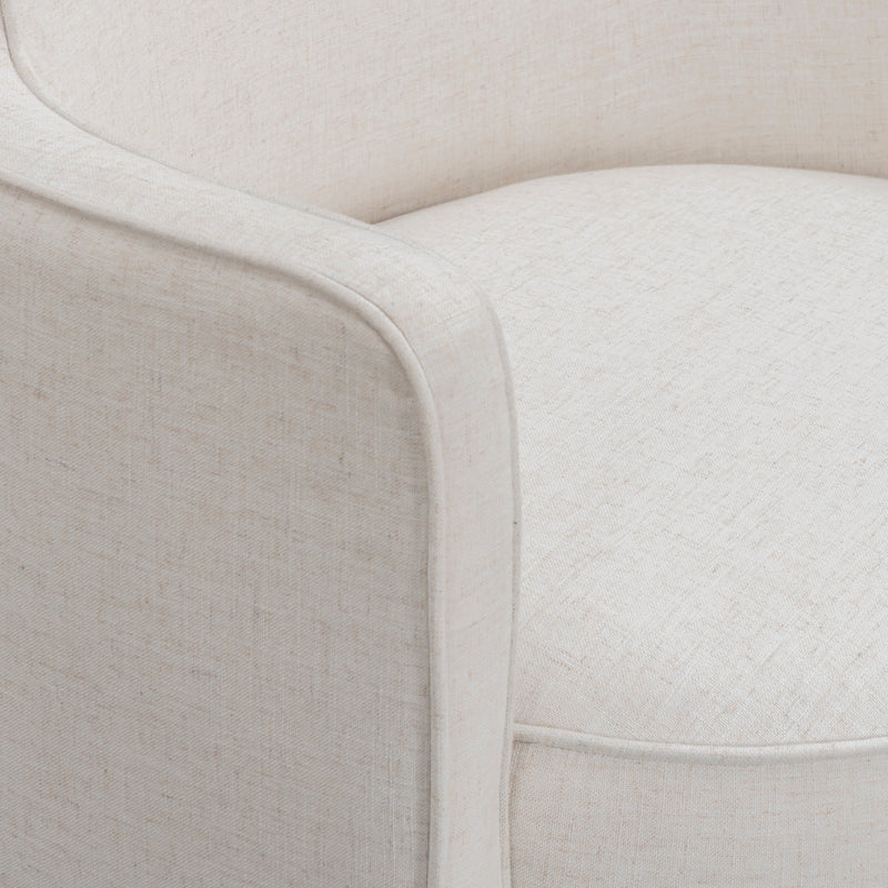 Passe Cream Upcycled Performance Linen Swivel Accent Chair