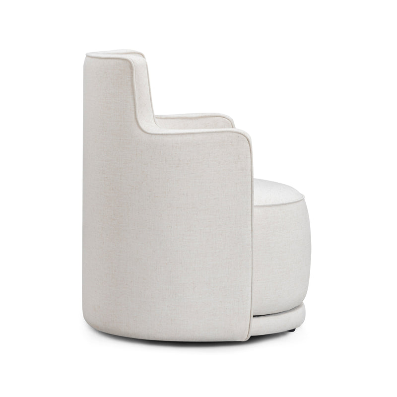 Passe Cream Upcycled Performance Linen Swivel Accent Chair