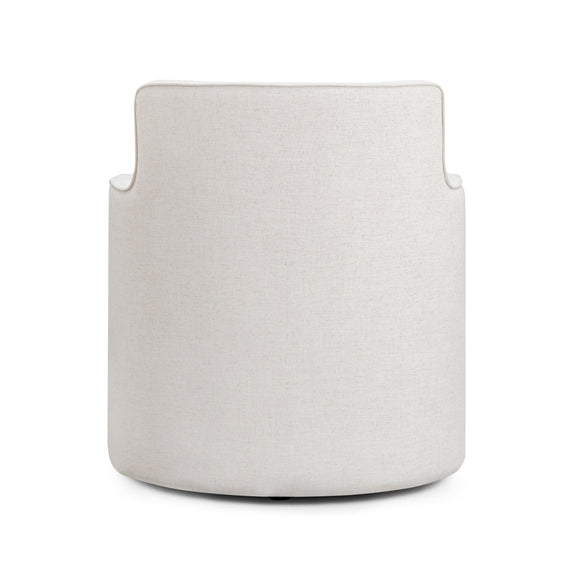 Passe Cream Upcycled Performance Linen Swivel Accent Chair