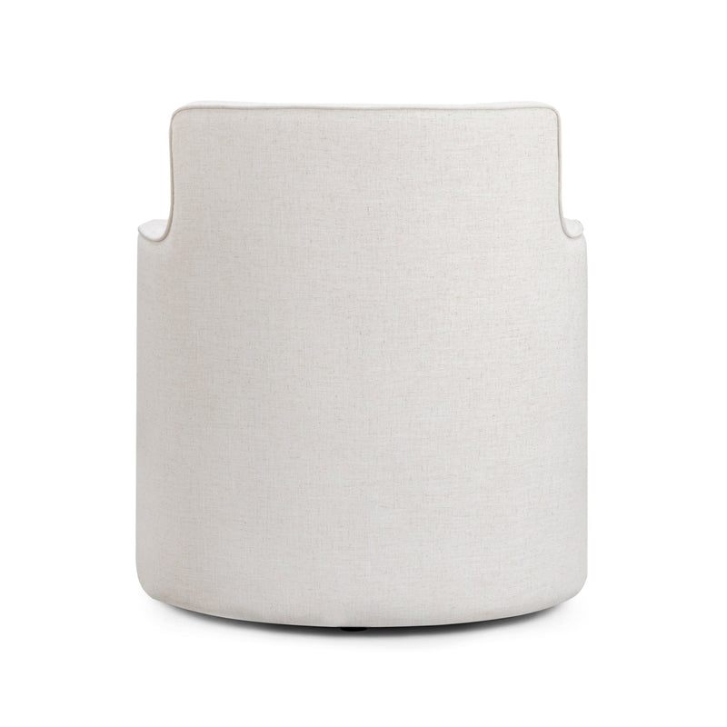 Passe Cream Upcycled Performance Linen Swivel Accent Chair