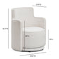 Passe Cream Upcycled Performance Linen Swivel Accent Chair