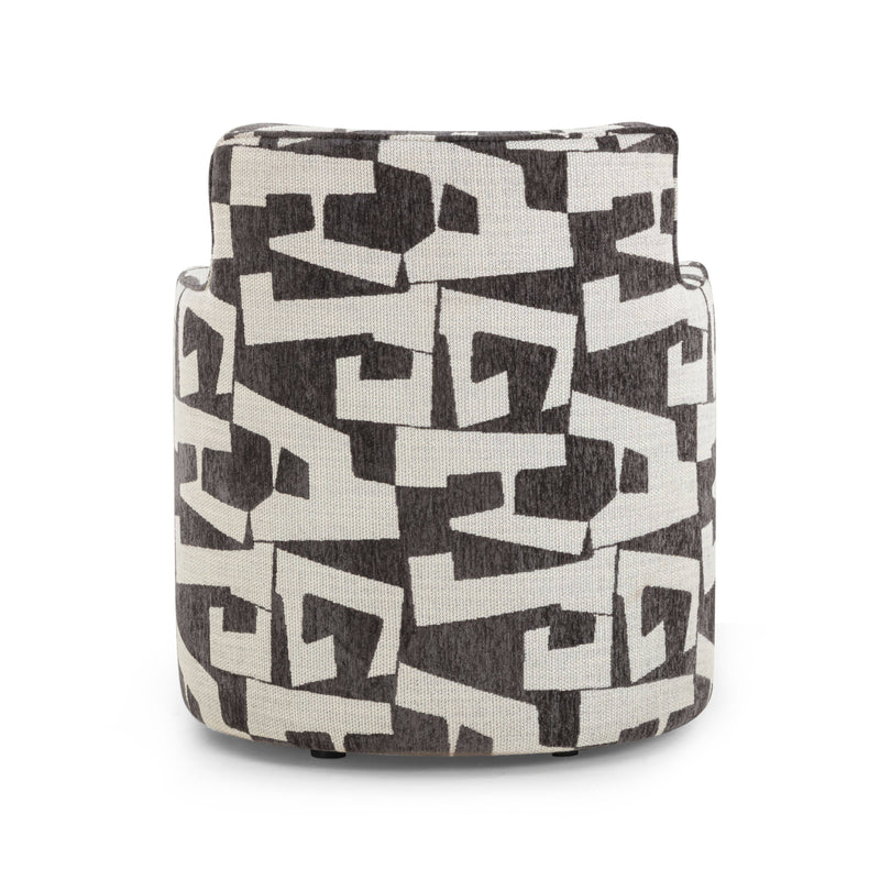Passe Black Performance Jacquard Swivel Accent Chair