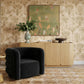 Curves Performance Velvet Swivel Accent Chair - Black