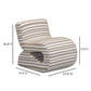 Senna Taupe Organic Stripes Contract-Grade Jacquard Fabric Accent Chair