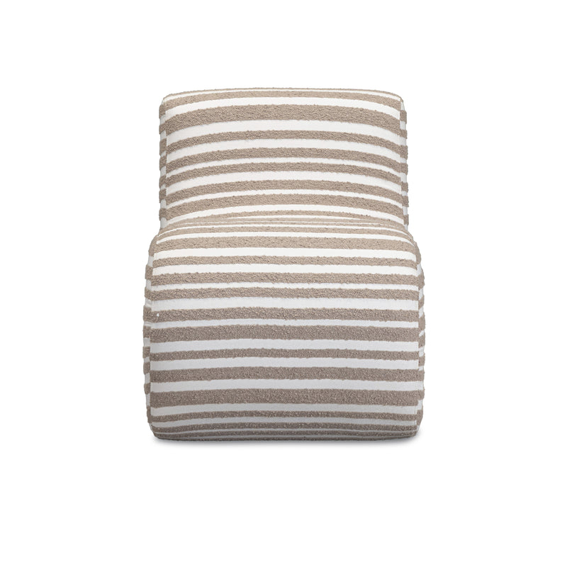Senna Taupe Organic Stripes Contract-Grade Jacquard Fabric Accent Chair