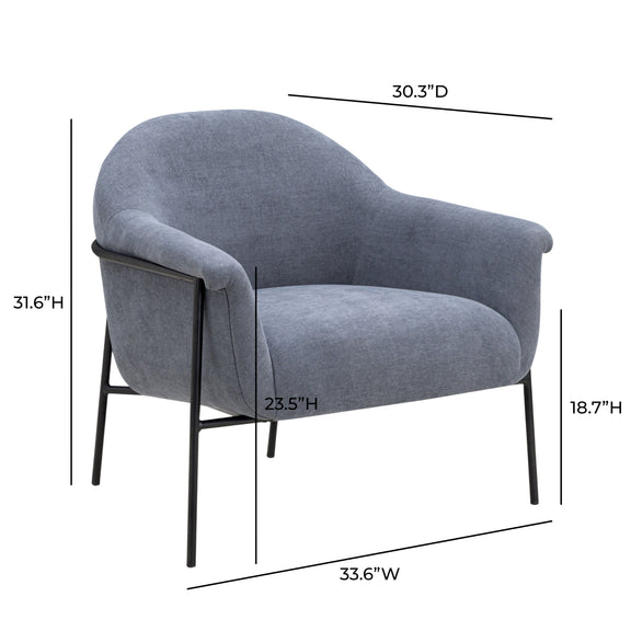 Lua Performance Chenille Accent Chair - Blue