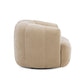 Jasmine Upcycled Contract-Grade Basketweave Fabric Swivel Accent Chair - Oat
