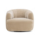 Jasmine Upcycled Contract-Grade Basketweave Fabric Swivel Accent Chair - Oat