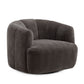Jasmine Upcycled Contract-Grade Basketweave Fabric Swivel Accent Chair - Storm Grey