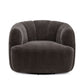 Jasmine Upcycled Contract-Grade Basketweave Fabric Swivel Accent Chair - Storm Grey