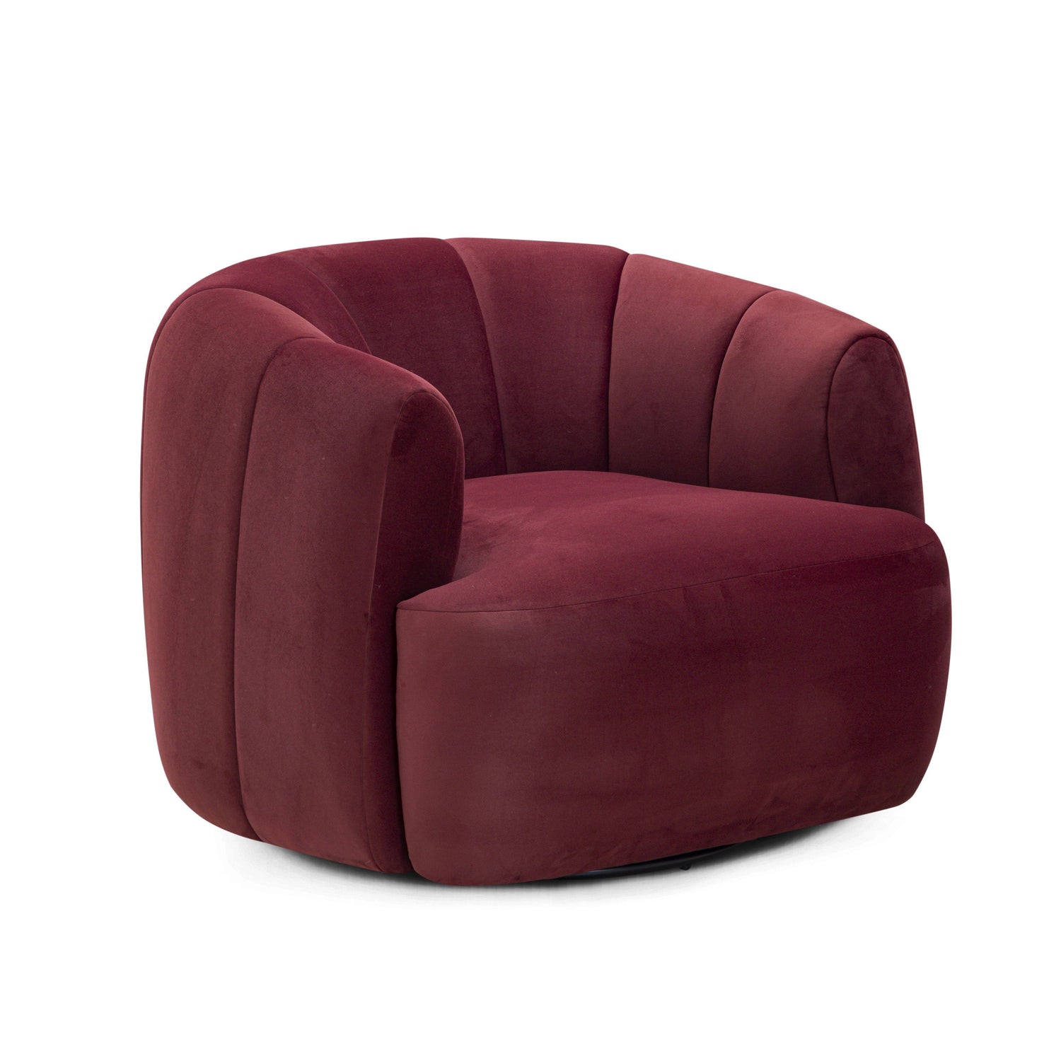 Jasmine Performance Velvet Swivel Accent Chair - Berry Red