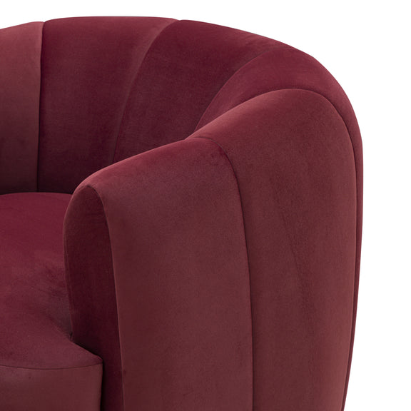 Jasmine Performance Velvet Swivel Accent Chair - Berry Red