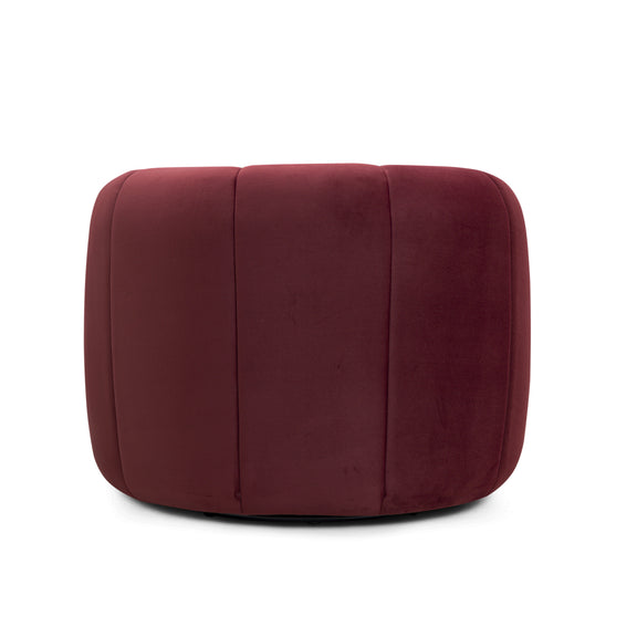 Jasmine Performance Velvet Swivel Accent Chair - Berry Red