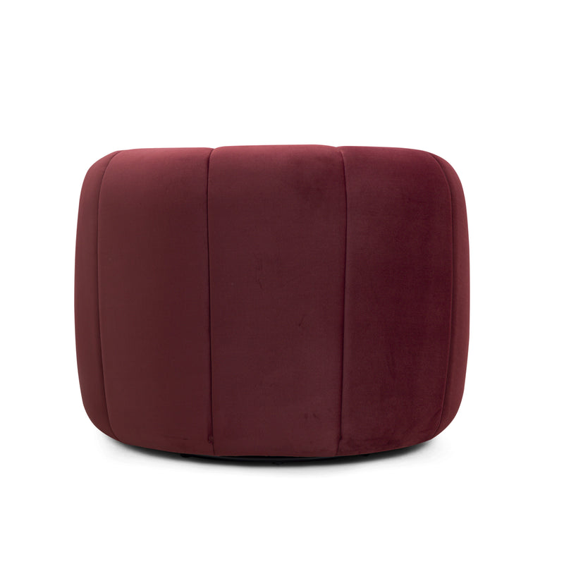 Jasmine Performance Velvet Swivel Accent Chair - Berry Red