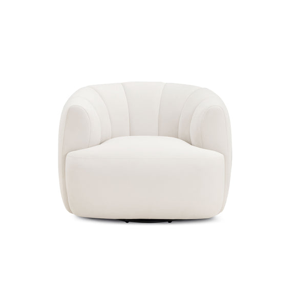 Jasmine Performance Velvet Swivel Accent Chair - Cream