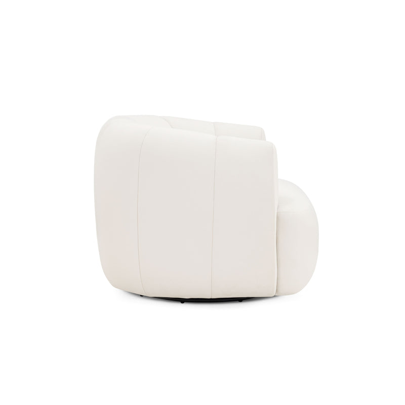 Jasmine Performance Velvet Swivel Accent Chair - Cream