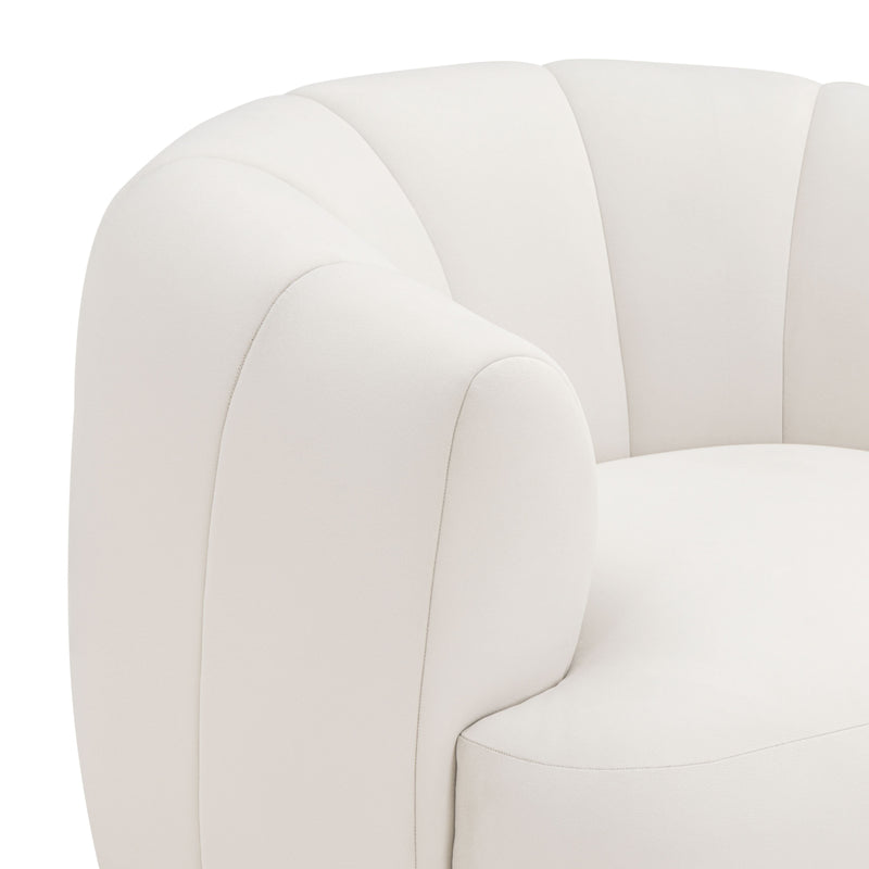 Jasmine Performance Velvet Swivel Accent Chair - Cream