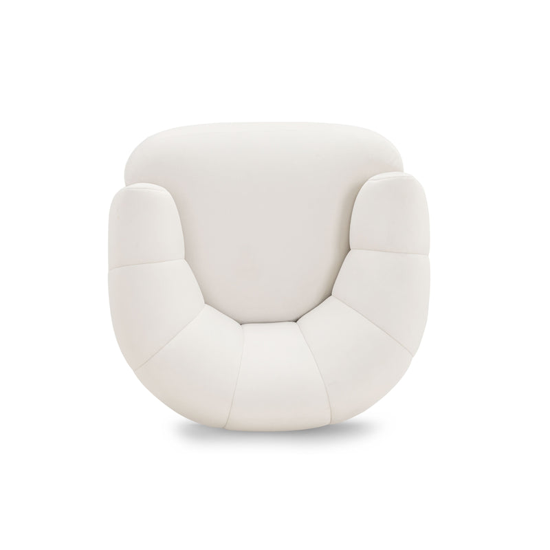 Jasmine Performance Velvet Swivel Accent Chair - Cream