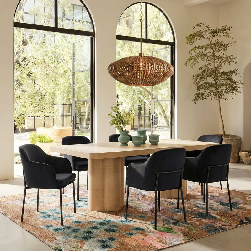 Sydney Performance Velvet Armchair - Set of 2 - Black
