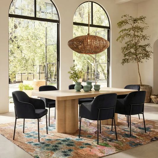 Sydney Performance Velvet Armchair - Set of 2 - Black