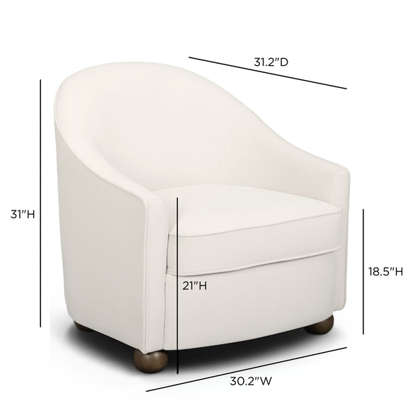Cettie Performance Velvet Accent Chair - Cream
