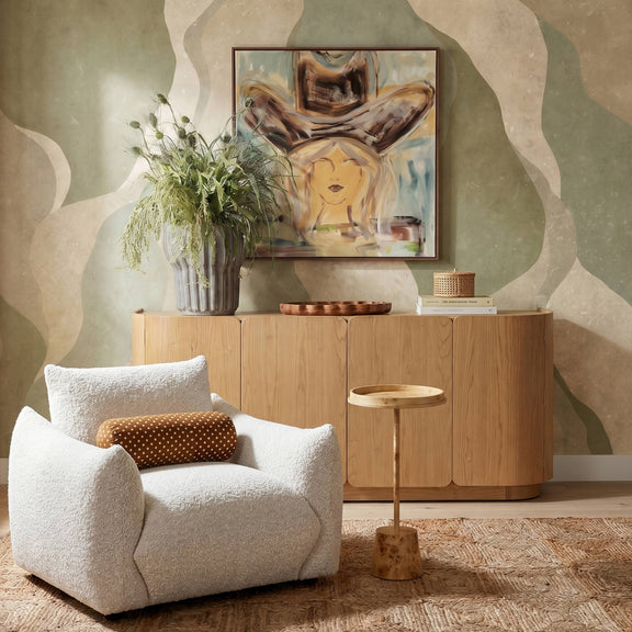 Saint Tropez Nubby Fabric Armchair in Sand
