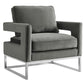 Avery Grey Velvet Chair - Silver Frame