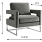 Avery Grey Velvet Chair - Silver Frame