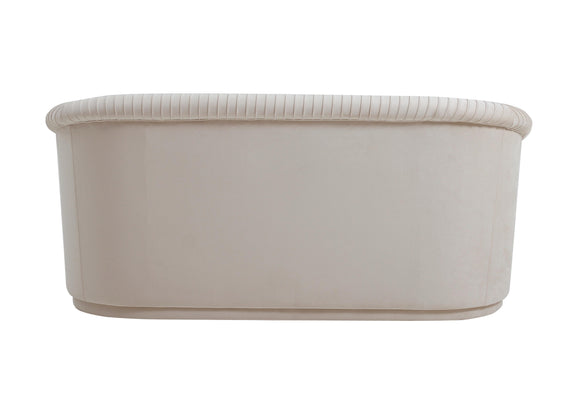 Yara Pleated Beige Velvet Loveseat