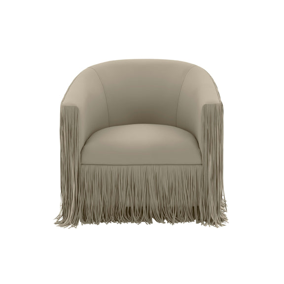Shag Me Grey Performance Vegan Leather Swivel Chair