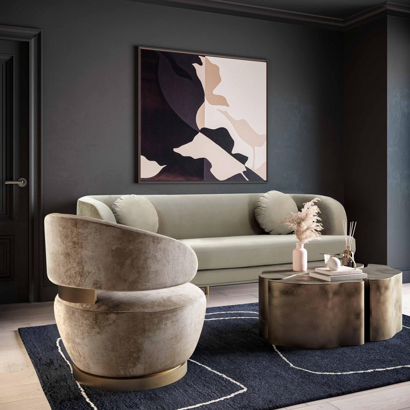 Austin Performance Fabric Swivel Accent Chair - Champagne