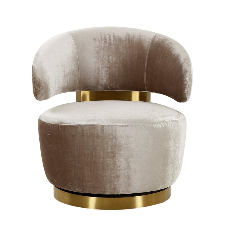 Austin Performance Fabric Swivel Accent Chair - Champagne