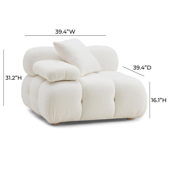 Calliope Cream Vegan Shearling Modular Corner Chair