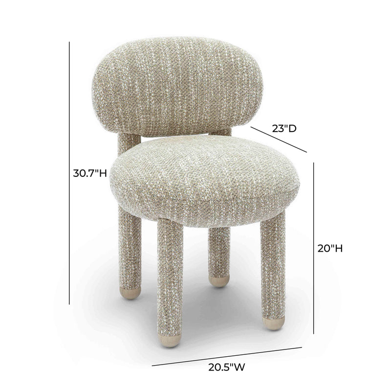 Manu Nubby Performance Fabric Side Chair - Beige