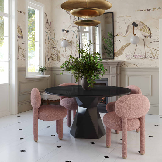 Manu Nubby Performance Fabric Side Chair - Pink