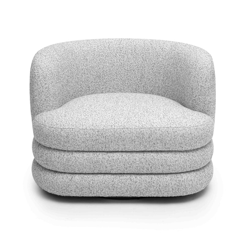 Astor Heavy Performance Boucle Swivel Hotel Lounge Chair - Light Grey