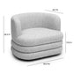 Astor Heavy Performance Boucle Swivel Hotel Lounge Chair - Light Grey