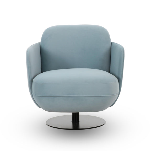 Solange Blue Shadow Velvet Swivel Chair