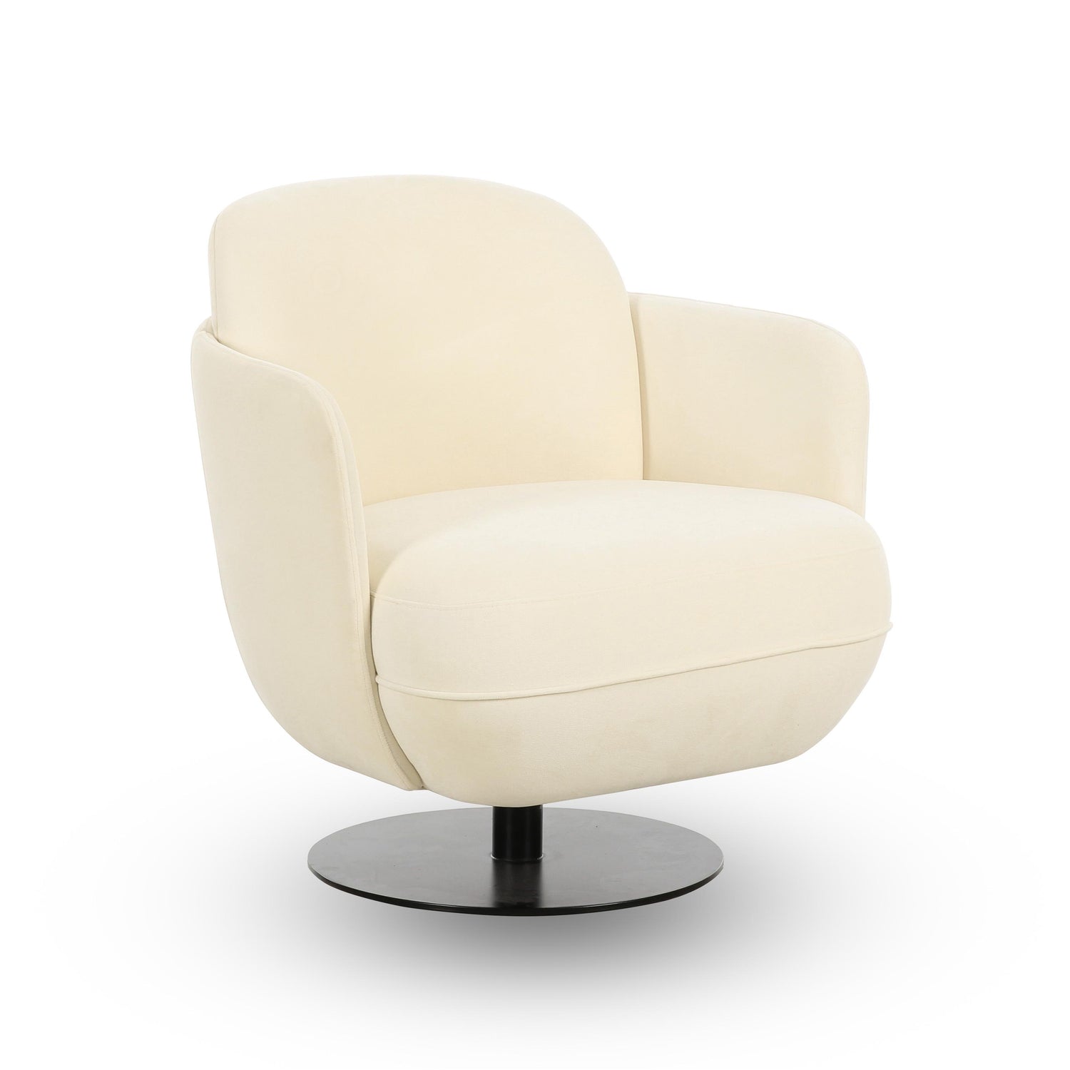 Solange Cream Velvet Swivel Chair