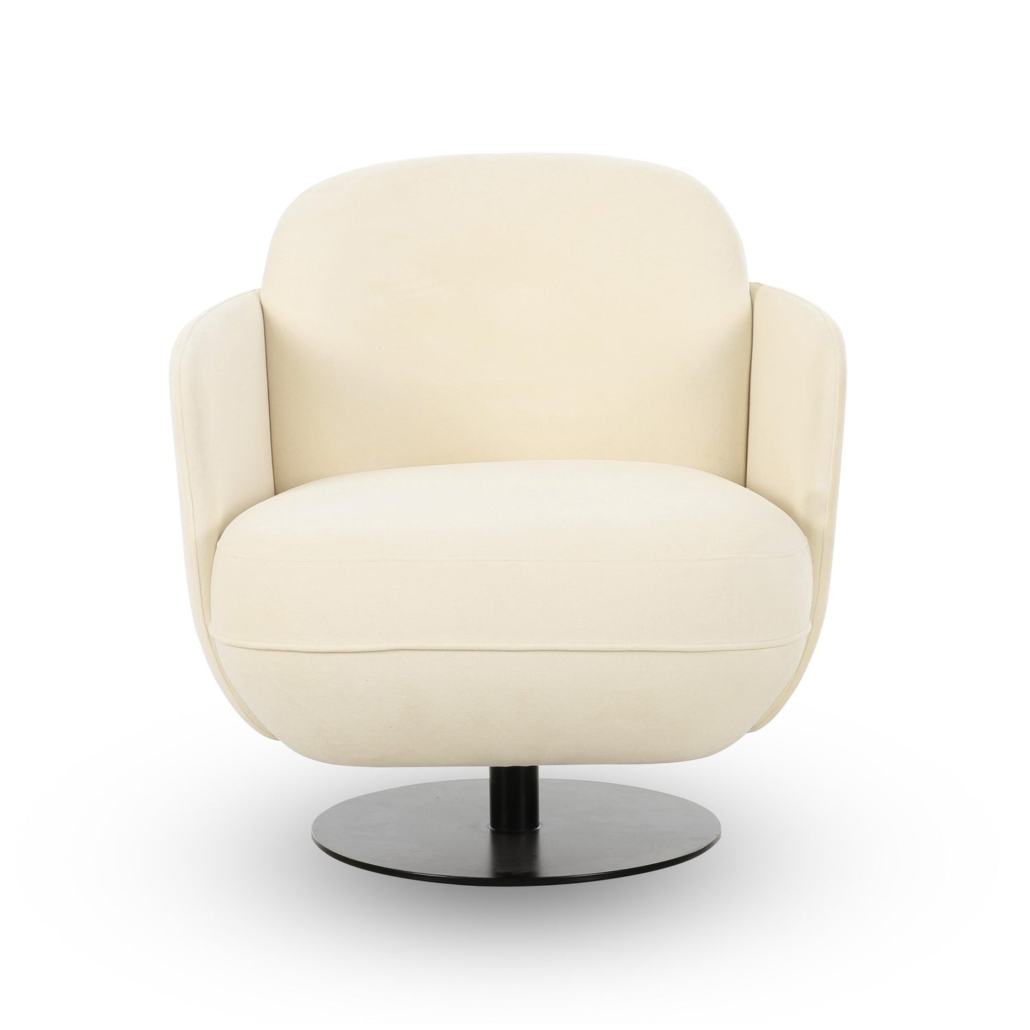Solange Cream Velvet Swivel Chair