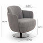 Solange Grey Textured Weave Swivel Chair