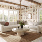 Perry Cream Chenille Modular LAF Corner Chair