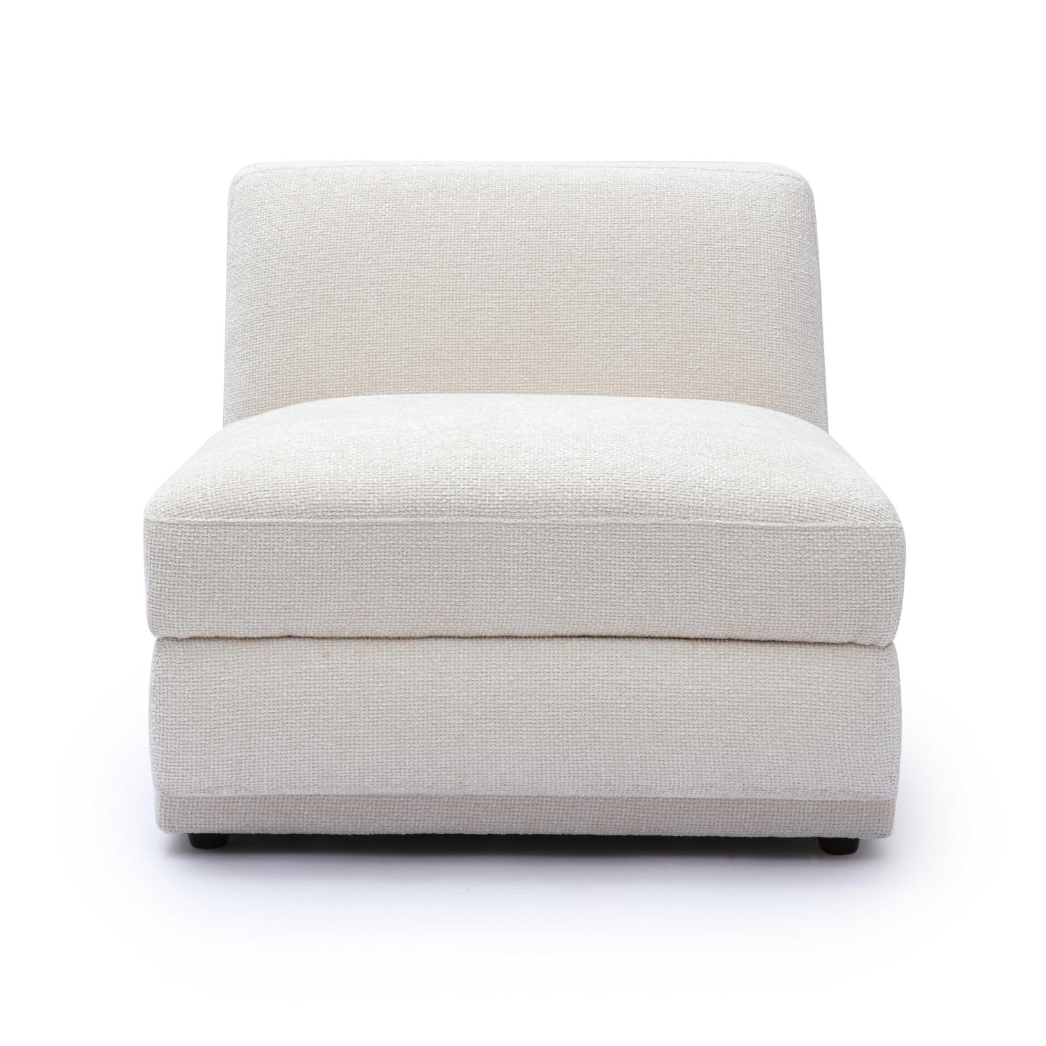 Perry Cream Chenille Modular Armless Chair