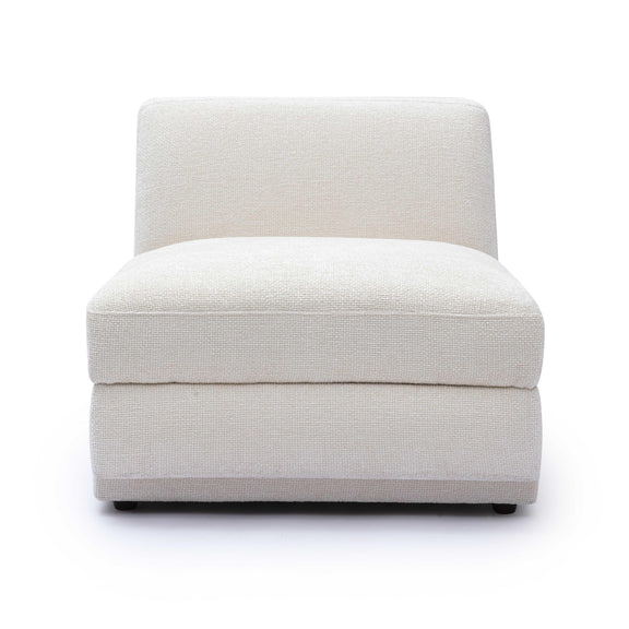 Perry Cream Chenille Modular Armless Chair
